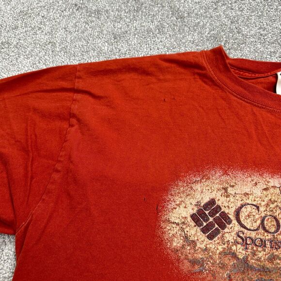 Columbia Graphic T-Shirt Mens XL Red Crew Neck Short Sleeve Cotton Casual Tee - Picture 4 of 12